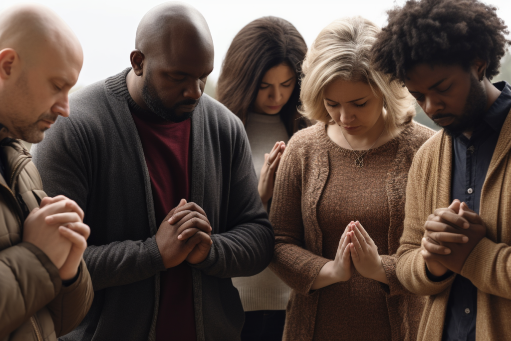 Group of people praying